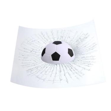 Imagem de QccHieUs Adesivo de Vidro 3D E Design Complicado, Adesivo Criativo E Engraçado para Janela de Carro, Fácil de Instalar, Adesivo de Carro com Efeito de Bola, Futebol Branco