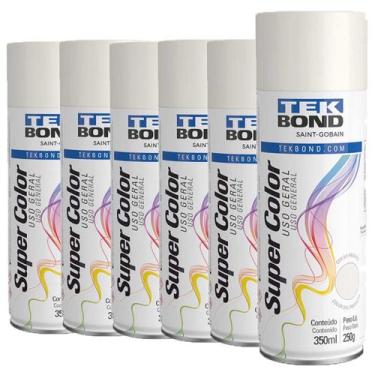 Imagem de Kit com 6 Tintas Spray Branco Brilhante 350ml Tekbond