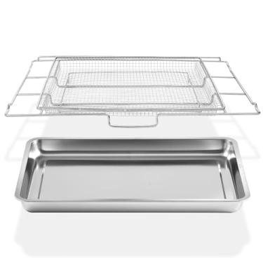 Imagem de Atgestore Bandeja de substituição para Ready Cook 76 cm peças de forno FRIGPEREAFT 63 x 40 cm rack de fritadeira a ar 304 aço inoxidável GCFE3060BF fornos de parede cesta 1
