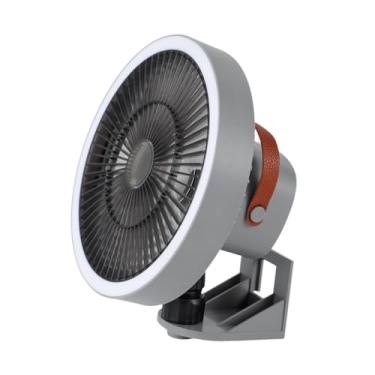 Imagem de Fenteer Ventilador de montagem em parede Ventilador oscilante com vento RC de alta velocidade para quarto de teto base interno, Cinza