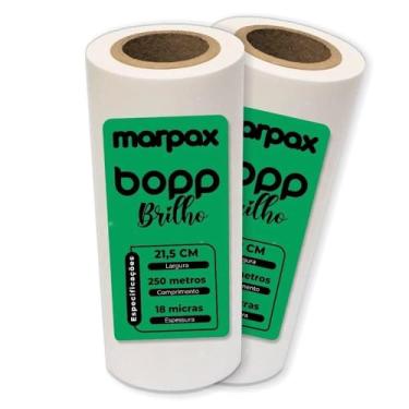 Imagem de BOPP Brilho para laminação Bobina A4 21,5cmx250m Marpax 2un