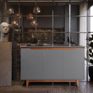Imagem de Buffet Três Portas Flow Cinza/Freijó – EJ Móveis
