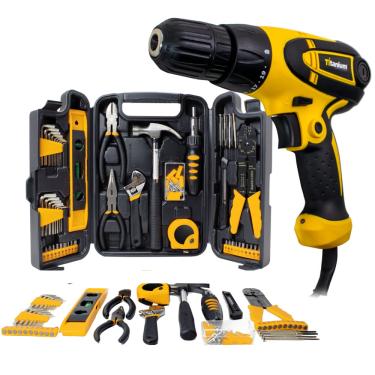 Imagem de Parafusadeira e Furadeira Com Kit de Ferramentas 129 Peças Fasterr