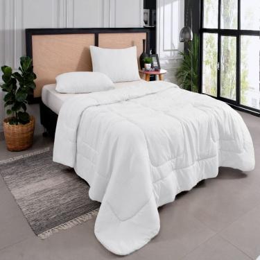 Imagem de Kit Edredom Casal Queen 3 Peças Margarida Cama Box Branco