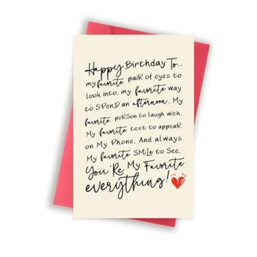 Imagem de GlightG Cartão de aniversário romântico para marido, namorado, cartões de aniversário engraçados presentes para esposa, namorada, cartão de amor doce para mulheres e homens, You're My Favorite