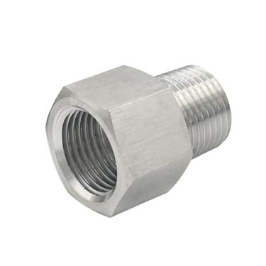 Imagem de Adaptador de conector de encaixe de tubo de aço inoxidável 304 métrico para BSP 1/8" 1/4" 3/8" 1/2" volta fêmea para macho para manômetro, 1 3I4, h