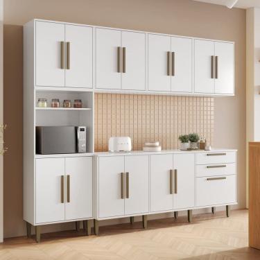 Imagem de Cozinha Completa 5 Peças 15 Portas 2 Gavetas Lorena Branco