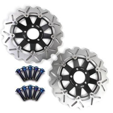 Imagem de Discos de freio dianteiros flutuantes com parafusos de montagem para Kawasaki ZXR400 89-90, Ninja ZX6D ZX6E 93-95, Ninja ZX6R 95-01 ZX6R 636 02, ZZR600 90-08, Z750 04-06, Z750S 05-06, ZEE, PHYR 755 0