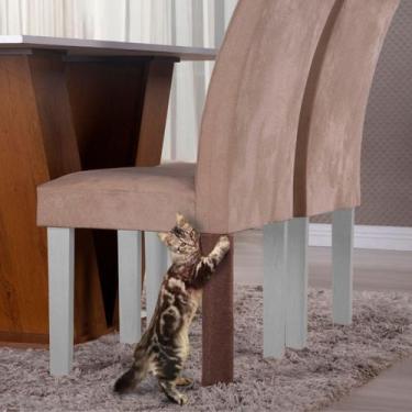 Imagem de Arranhador Gato Pé Cadeira Jantar Kit 4 Chocolate  - Charme do Detalhe