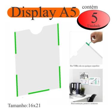 Imagem de 5 Display a5 expositor folha quadro aviso parede PET VERTI - INDÚSTRIA