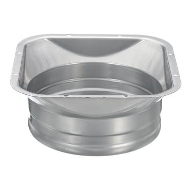 Imagem de YOKIVE Flange de conector de duto, tubo anticorrosão de ferro galvanizado quadrado para flange redondo conecta duto de ar, ótimo para sistema de ventilação (cinza, 15 cm)