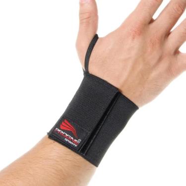 Imagem de Munhequeira de Pulso Ortopédica Compressão Elástica Academia Preto Progne Sports (Par)-Unissex
