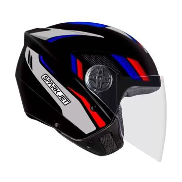 Imagem de Capacete Moto Aberto Spark jet Sting Viseira Cristal Preto c/ Prata Inmetro Tamanho 60 - ebf