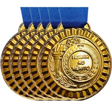 Imagem de Kit 20 Medalhas De Honra Ao Mérito Premiação Escolar 4.4cm bronze