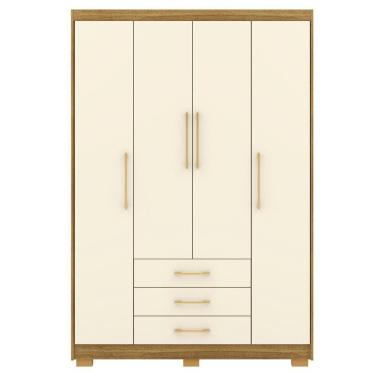Imagem de Guarda Roupa Solteiro 120 Cm 4 Portas 10088 Nature Champanhe Vlr Nature Champanhe