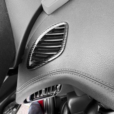 Imagem de YOUTOOCAR Padrão de fibra de carbono lateral para saída de ar condicionado capa de moldura de acabamento de saída de ar CA direita e esquerda compatível com Kia Stinger