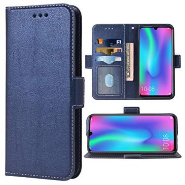 Imagem de Capa de telefone para Huawei P Smart 2019 / Honor 10 Lite Folio Flip Wallet Case, compartimento para cartão de crédito de couro PU, proteção total de corpo inteiro, suporte para celular Huwai PSmart