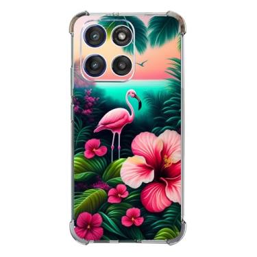 Imagem de Beaucov Capa para Moto G Stylus 2025, rosa flamingo flores pássaro proteção contra queda capa à prova de choque capa protetora de corpo inteiro resistente a arranhões para Motorola Moto G Stylus 2025