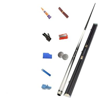 Imagem de Taco de Sinuca Profissional 1/2 Estrutura Taco de Bilhar de Bordo Canadense 147cm (58in) - Cabeça de Haste Não Intercambiável 10mm/11.5mm/13mm (A Tacos de bilhar e acessórios+ barril box B, 10mm)