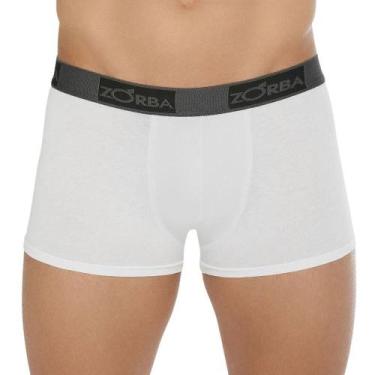 Imagem de Cueca Zorba Boxer Plus 717 Cotton Elástico Personalizado, GG, Branco