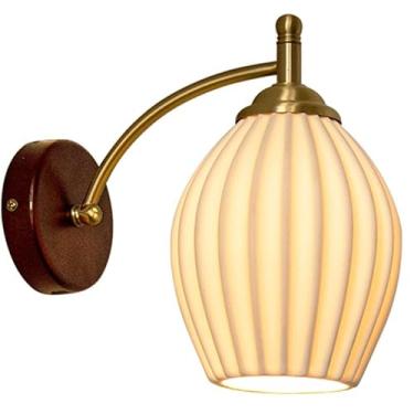 Imagem de Luminária de parede japonesa Wabi-sabi com base, três cores, regulável, madeira maciça, vintage, para corredor, escada, penteadeira, banheiro (32 x 24 cm)