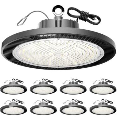 Imagem de LONGLUX Luzes Led Ufo De Alto Compartimento Superbrilhantes De 200 W, 30.000 Lm, 5.000 K, Luz Do Dia, Ac100-277 V, Plug And Play, Cabo De 1,5 M, Luzes Led De Alto Compartimento Para Lojas, Armazéns