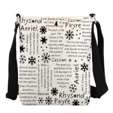 Imagem de JYTAPP Starlight Court Frost And ACOFS Bolsa transversal para amantes de livros Bookish Booktok Merch Fantasy Reader Bookworms Bag Gift, Bege, Small