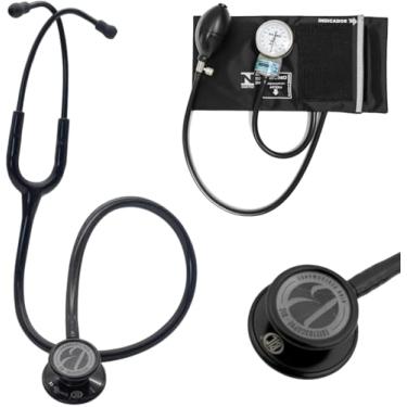 Imagem de Kit Estetoscópio BIC Eternity e Esfigmomanômetro Pamed, Conjunto para Enfermagem e Medicina, com Bolsa