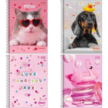 Imagem de Caderno 10X1 Capa Dura Zoom+ 200 Folhas Feminino Pacote com 04 - Tilib