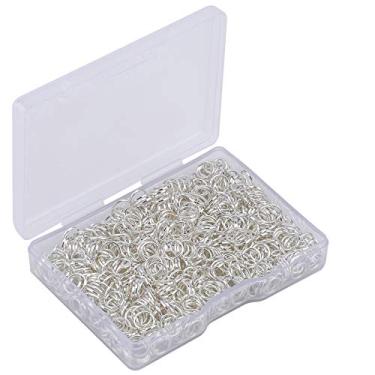 Imagem de AIEX 1000Pcs 6mm Metal Open Jump Rings, Silver Plated Round Ring Connectors for DIY Jewelry Making Repair Bracelet Necklace