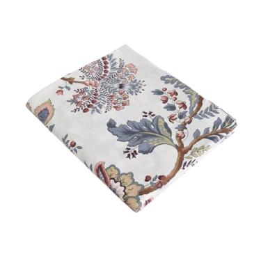 Imagem de Lençol de cima branco solteiro GG estampado floral, lençol de cima de algodão luxuoso e macio, lençol de cima, fácil de cuidar