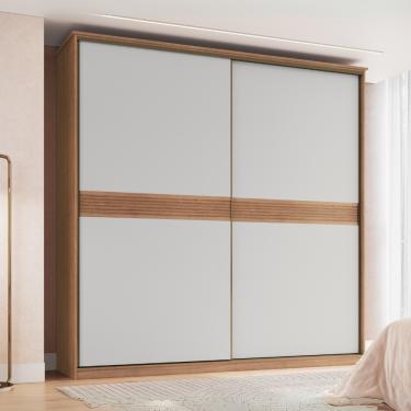 Imagem de Guarda Roupa Casal Flex 2 Portas de Correr Master New Móveis Castro - Cedro/Blanc