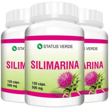 Imagem de 3 Potes Silimarina 100% Natural Kit 360 Cáps Status Verde