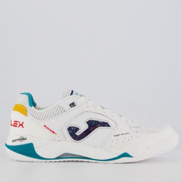 Imagem de Chuteira Joma Top Flex Plus+ Futsal Branca e Verde  masculino