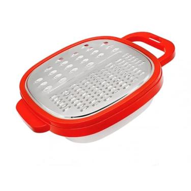 Imagem de Ralador Multifuncional com Recipiente, Lâmina em Aço Inox, 3 Tipos de Corte. BELLA GRACE