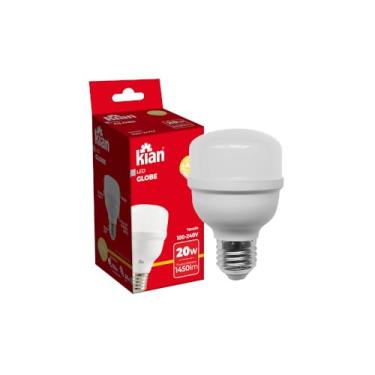 Imagem de Lâmpada Led Globe Base E-27 20W 3000K Bivolt Super Bulbo Branco Quente Kian
