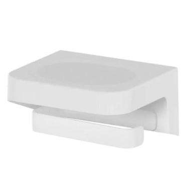 Imagem de Porta Rolo Papel Higiênico Colante de Parede OU Preto, Branco