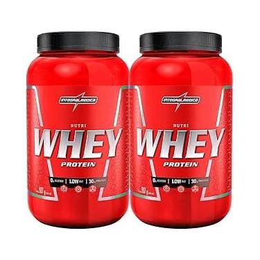 Imagem de Kit 2x Nutri Whey Protein - Suplemento Alimentar - Integralmedicaa - Fonte de Proteínas e Carboidratos - Pote 900g (2x Potes, Cookies Cream - Chocolate)