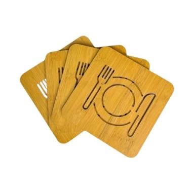 Imagem de Kit Porta Suporte de Panela Decoração Mesa Descanso de Panela Casa Cozinha (TALHER/PRATO, 2 PEÇAS)