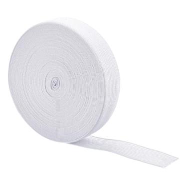 Imagem de Boxonly Bandas elásticas para costura branca 2 cm 10 jardas carretel elástico de malha 2 cm de largura faixa de costura de alta elasticidade para perucas, cintura, calças