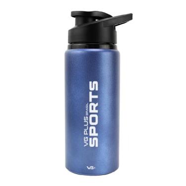 Imagem de Garrafa Squeeze Alumínio Brilhante Com Trava 600ml Academia Vg+ Azul
