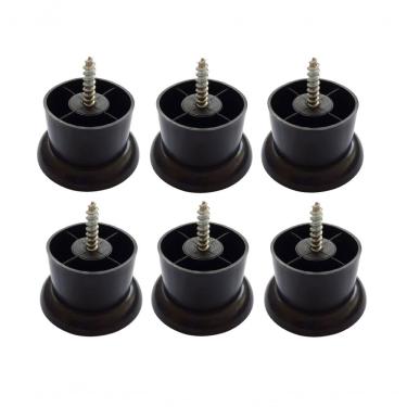 Imagem de Kit 6 Pés Sofás Poltronas Balcões 4cm Altura Paris Preto