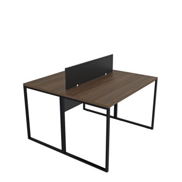 Imagem de Escrivaninha para Escritório 2 Lugares Industrial Nogal / Preto