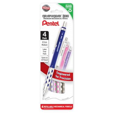 Imagem de Pentel Lapiseira GraphGear 800, 0,7 mm, grafite HB, 4 unidades
