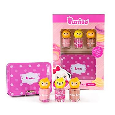 Imagem de Puttisu Kit De 3 Cores Para Unhas Artísticas Puttisu, Esmalte Infantil Descascável E À Base Água, Atóxico, Conjunto Presente (Macaron)