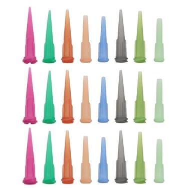 Imagem de JCBIZ 80 Peças 8 Agulhas De Plástico Tamanhos Mistos Cônicas Com Ponta Romba Para Dispensador Líquidos, Agulha Enchimento E Seringa Luer Aplicador Óleo Ou Cola