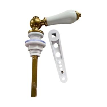 Imagem de Generic Alça de descarga de metal e cerâmica para vaso sanitário, encaixe universal, fácil instalação, acessórios, peças de reposição, 5,9 x 4,1 polegadas,