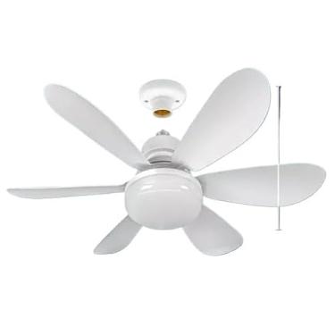 Imagem de Ventilador de teto com luzes para espaços apertados (6 hélices) LEDs de controle remoto (LAMPADA 60W TAMANHO 52CM)