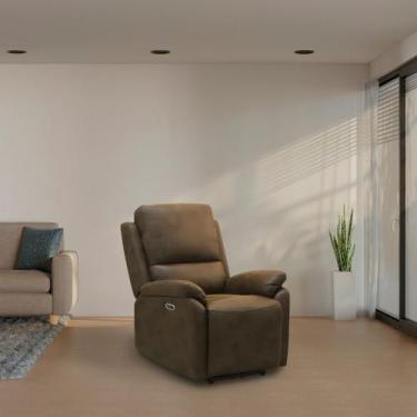 Imagem de Poltrona do Papai Reclinavel Elétrica Nobuk Premium Marrom - CADEIRA E