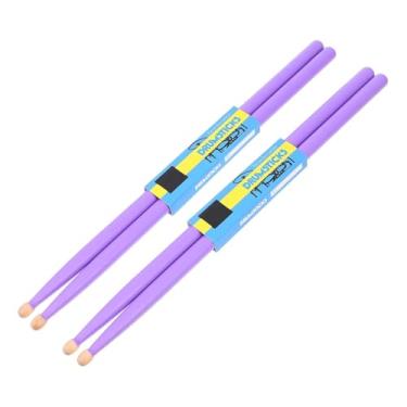 Imagem de 2 Pares Varas De Bordo Bastão De Madeira De Tambor Baquetas De Ponta Redonda Baquetas De Assinatura Baquetas Para Tambores Baquetas De Madeira 5a Roxo Clássico Suprimentos